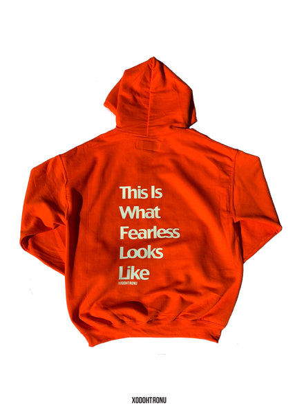 Fearless Hoodie Orange GITD logos! 24 HOUR SALE!