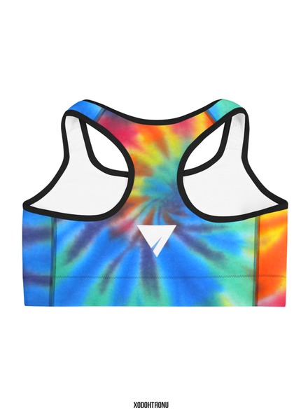 Premium Front Stamped Sports Bra - Tie Dye (Essentials)