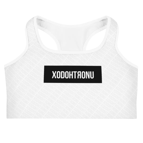Front Stamped Sports bra- White (Essentials)
