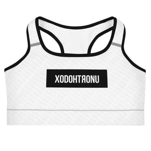 Front Stamped Sports bra- White (Essentials)