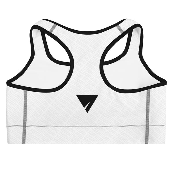 Front Stamped Sports bra- White (Essentials)