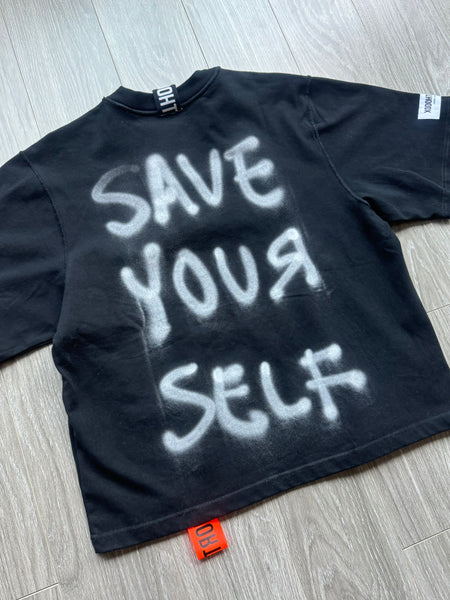 BT- Louie V “Save Yourself” Reverse Stitch Tee Noir
