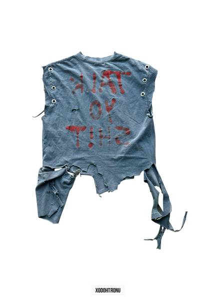 BT- Androgyny Zaddy “TALK YO SHIT” Reversible Tee [L]