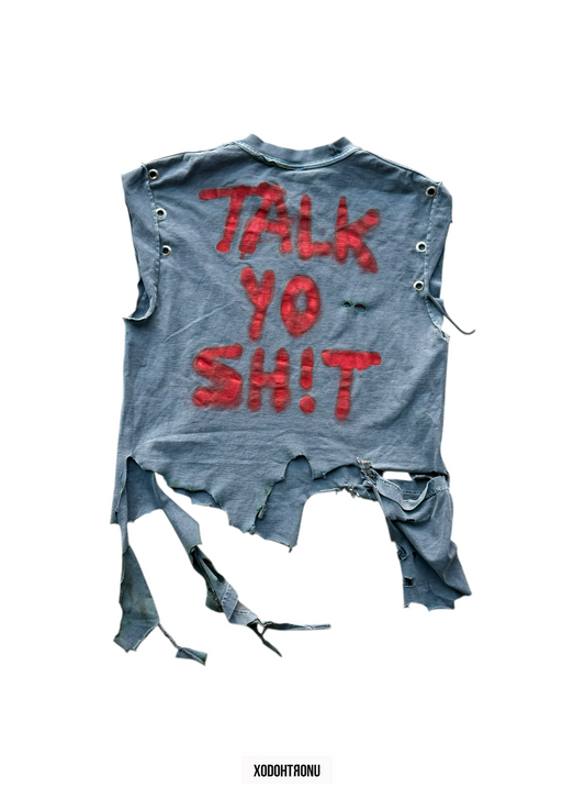 BT- Androgyny Zaddy “TALK YO SHIT” Reversible Tee [L]