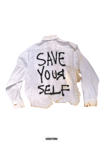 Louie V “Save Yourself” Burned Button Up [L]