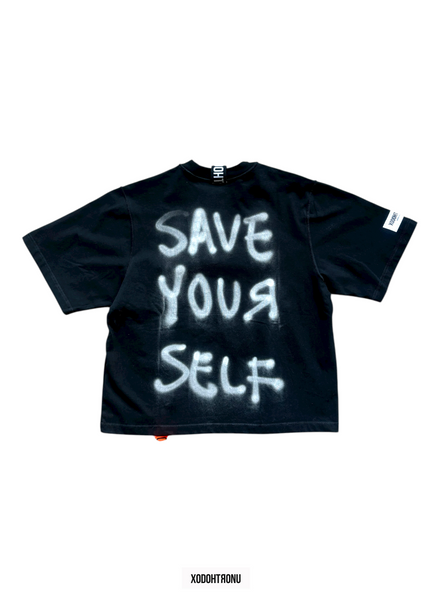 BT- Louie V “Save Yourself” Reverse Stitch Tee Noir