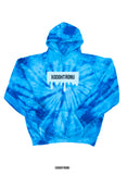 Blu Flame Drip Logo Tie Dye Hoodie (GITD logos!) [Uncommon] [VAULT]