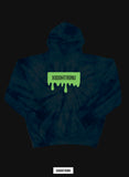 Blu Flame Drip Logo Tie Dye Hoodie (GITD logos!) [Uncommon] [VAULT]