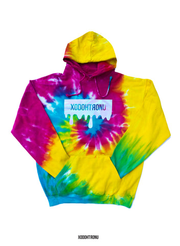 BT- Taste Tha Rainbow Drip Logo Tie Dye Hoodie [L] R10