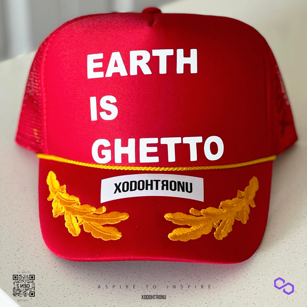 Earth Is Ghetto Trucker Hat- Lambo Red [GEN 2] - Mythic