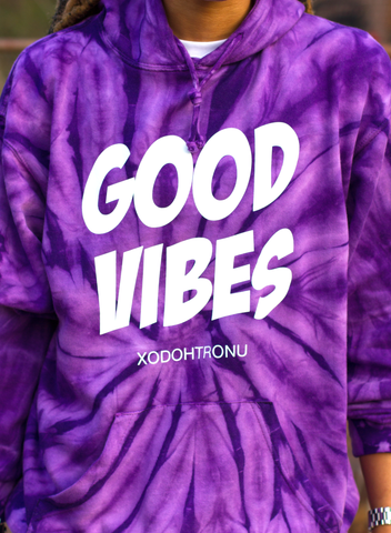 Good Vibes Purple Tie Dye Hoodie [Vault]