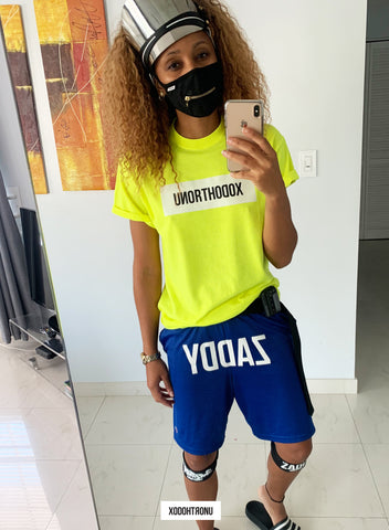 XODOHTRONU Front Stamped Tee Neon