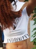 Androgyny Split Logo Crop Top -- Blanco [RARE] [Vault]