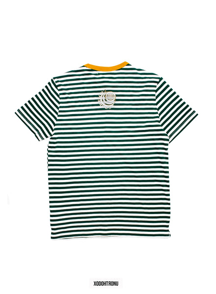 BT- Striped Green Front Stamp Tee (Small/med) R9