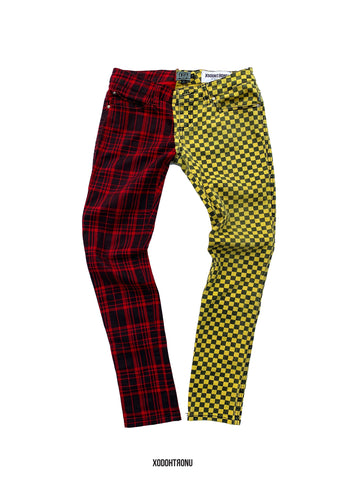 BT- Checker/Plaid Half & Half Jean ft Tripp Nyc [Size 3 women] R13