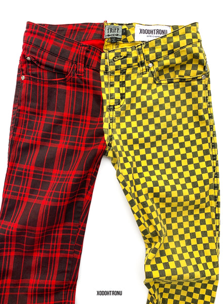 BT- Checker/Plaid Half & Half Jean ft Tripp Nyc [Size 3 women] R13