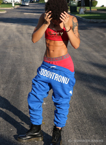 XODOHTRONU Blue Front Stamped Sweatpants [Vault]