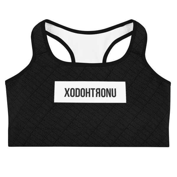 Front Stamped Sports bra- Black (Essentials)