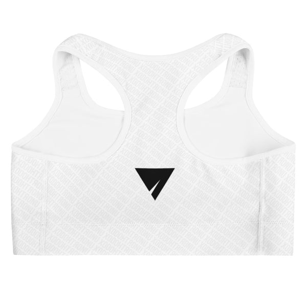 Front Stamped Sports bra- White (Essentials)