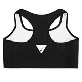 Front Stamped Sports bra- Black (Essentials)